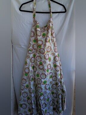 Vintage Breakin’ Loose Sunflower Halter Dress.. 90s Y2K Cottagecore